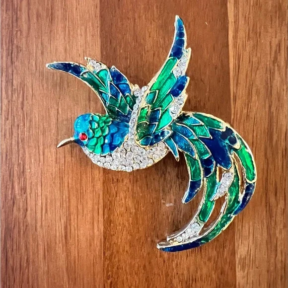 Vintage Enamel Bird Brooch - Picture 3 of 6